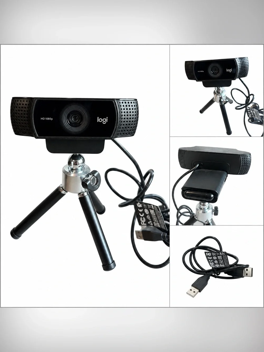 Logitec Black HD 1080p USB Webcam with Mini Tripod